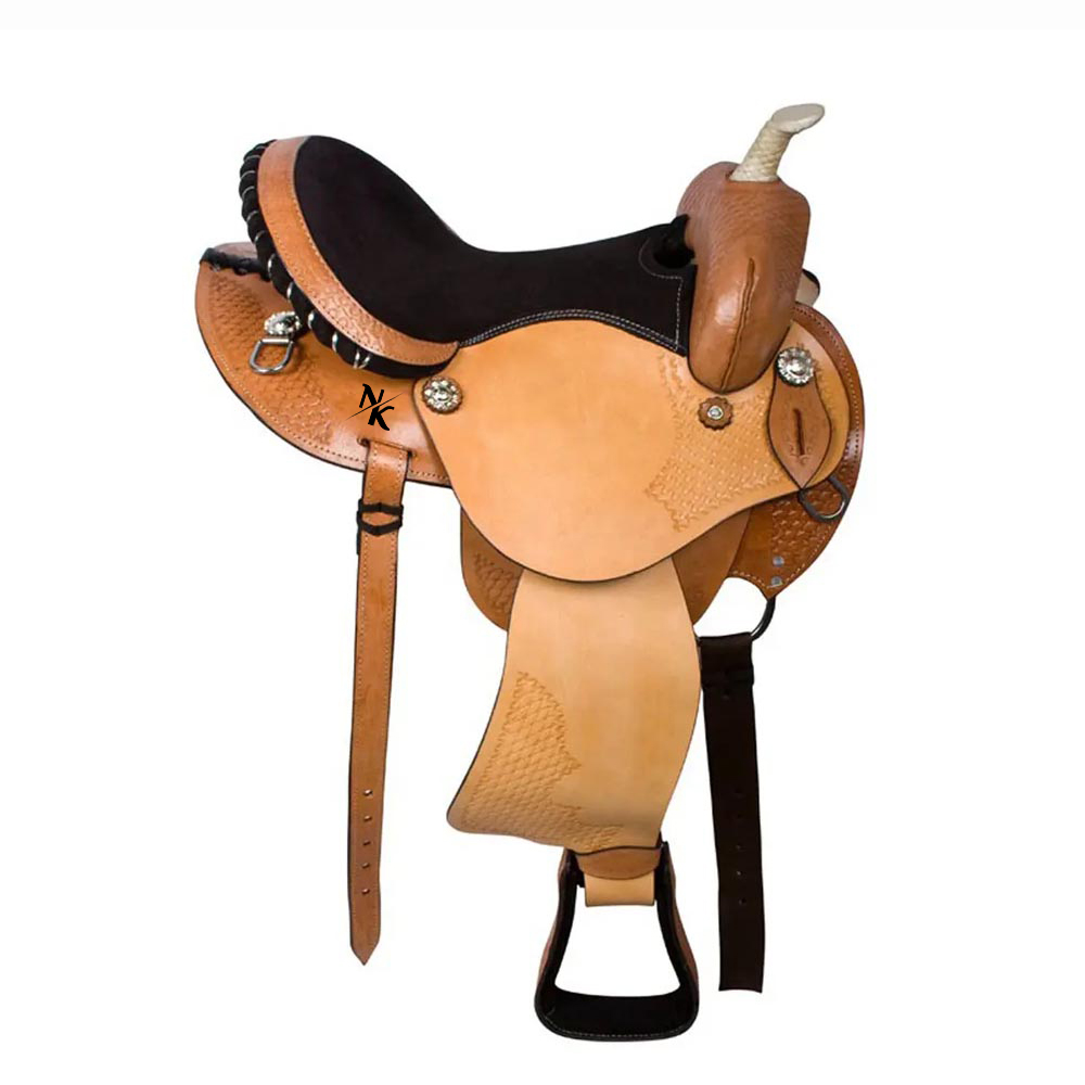 Leather Work Western - Siodło z denimu premium, Siodło skórzane,