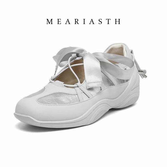 Leather Work Flats Women - Damskie buty na niskim obcasie w
