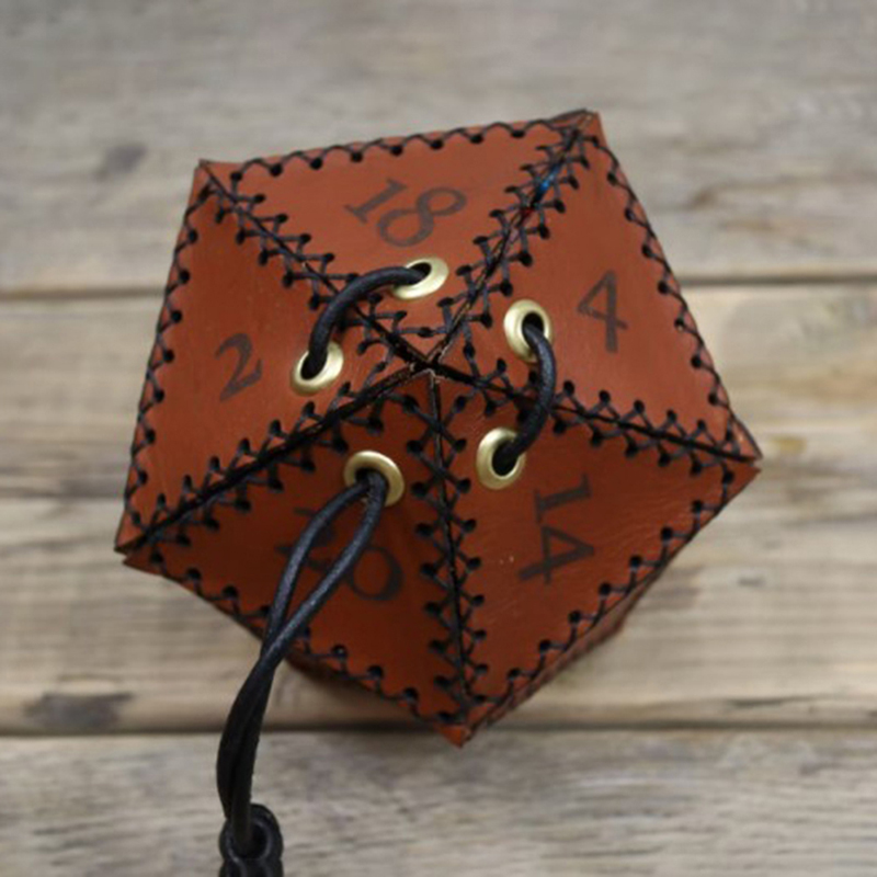 Leatherwork Ideas - Nowy skórzany woreczek na kości D20,
