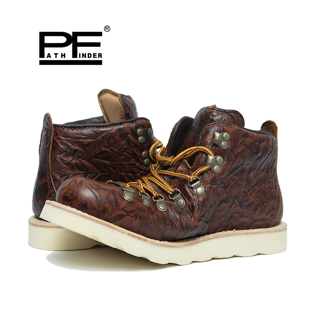 Leather Work Western - Męskie buty motocyklowe ze skóry naturalnej,