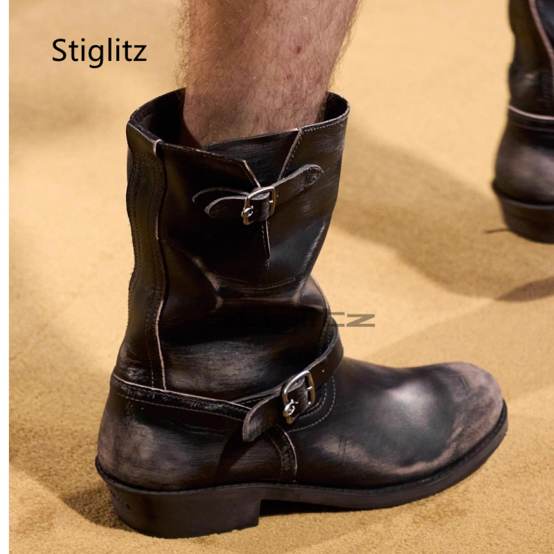 Leather Work Western - Retro Kowbojki Westernowe Męskie Damskie Postarzane