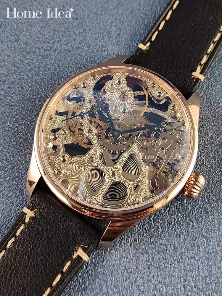 Leatherwork Ideas - Luksusowe zegarki męskie mechaniczne nakręcane ręcznie,