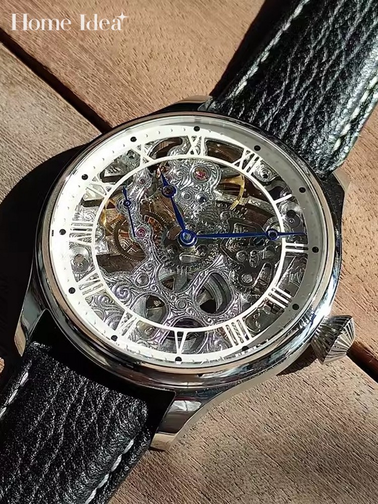 Leatherwork Ideas - Męskie zegarki mechaniczne nakręcane ręcznie, z