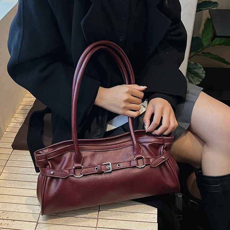 Leatherwork Ideas - LEFTSIDE 2025 Nowa Damska Czerwona Skórzana