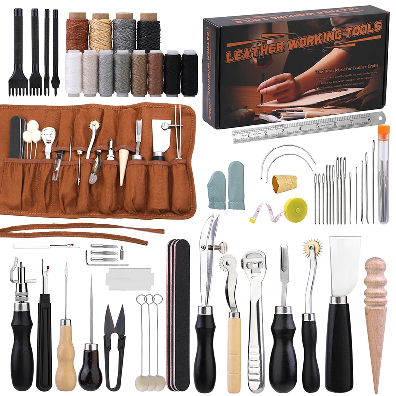Leatherwork Kit - KRABALL Profesjonalny zestaw narzędzi do rzemiosła