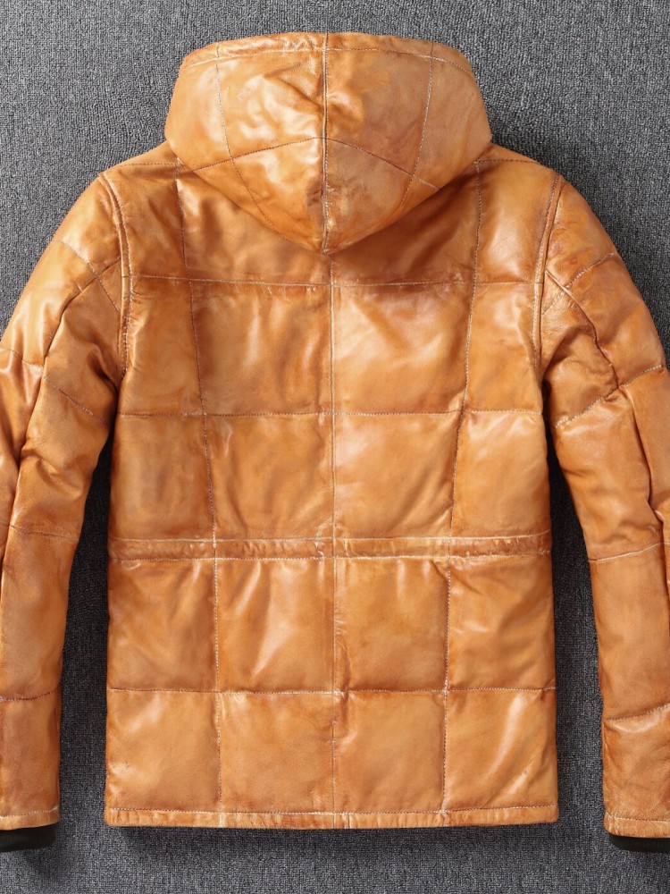 Zimowa męska kurtka z owczej s – Leather Work Jacket With Hood recenzja i cena