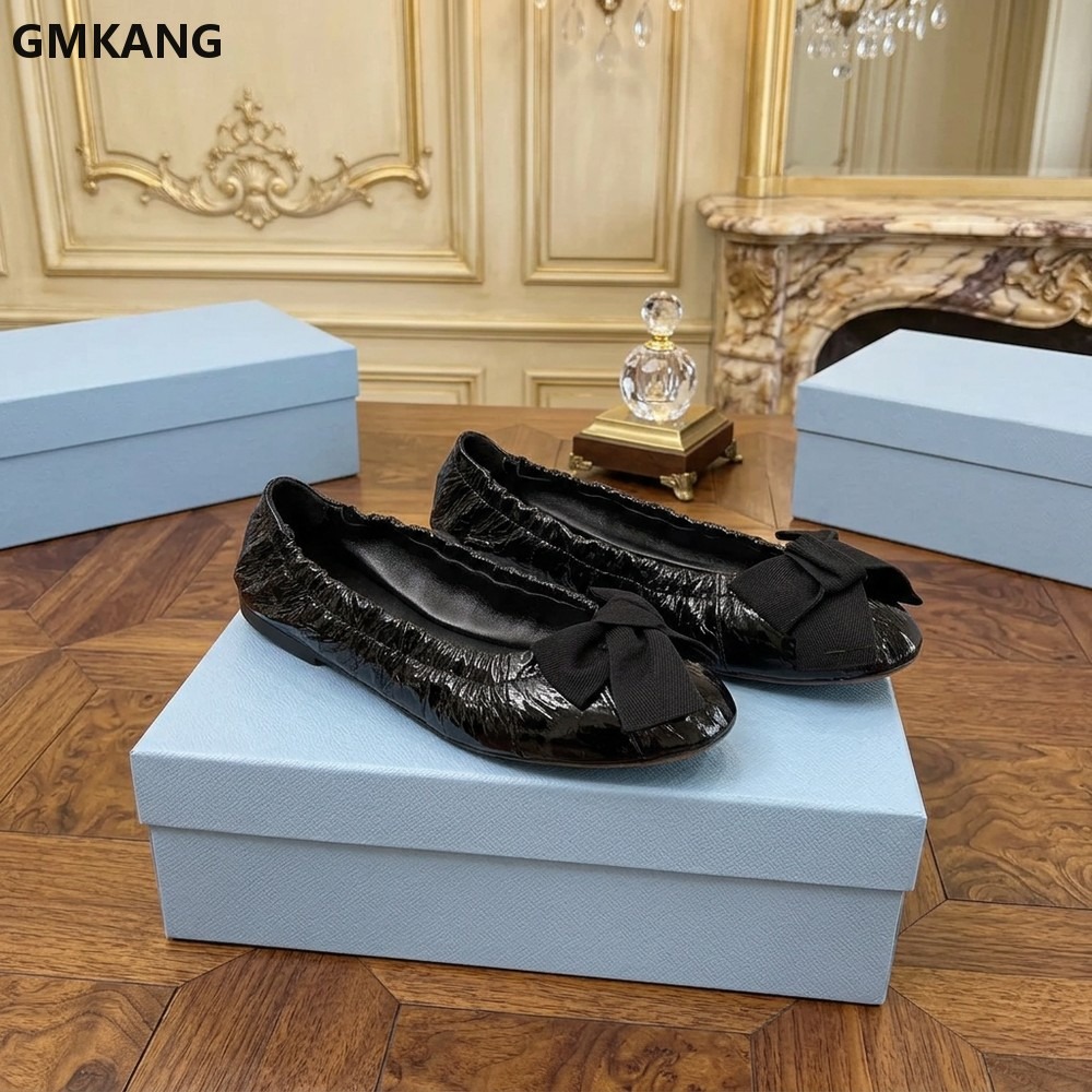 Damskie baleriny z kokardą, pl – Leather Work Flats Women recenzja i cena