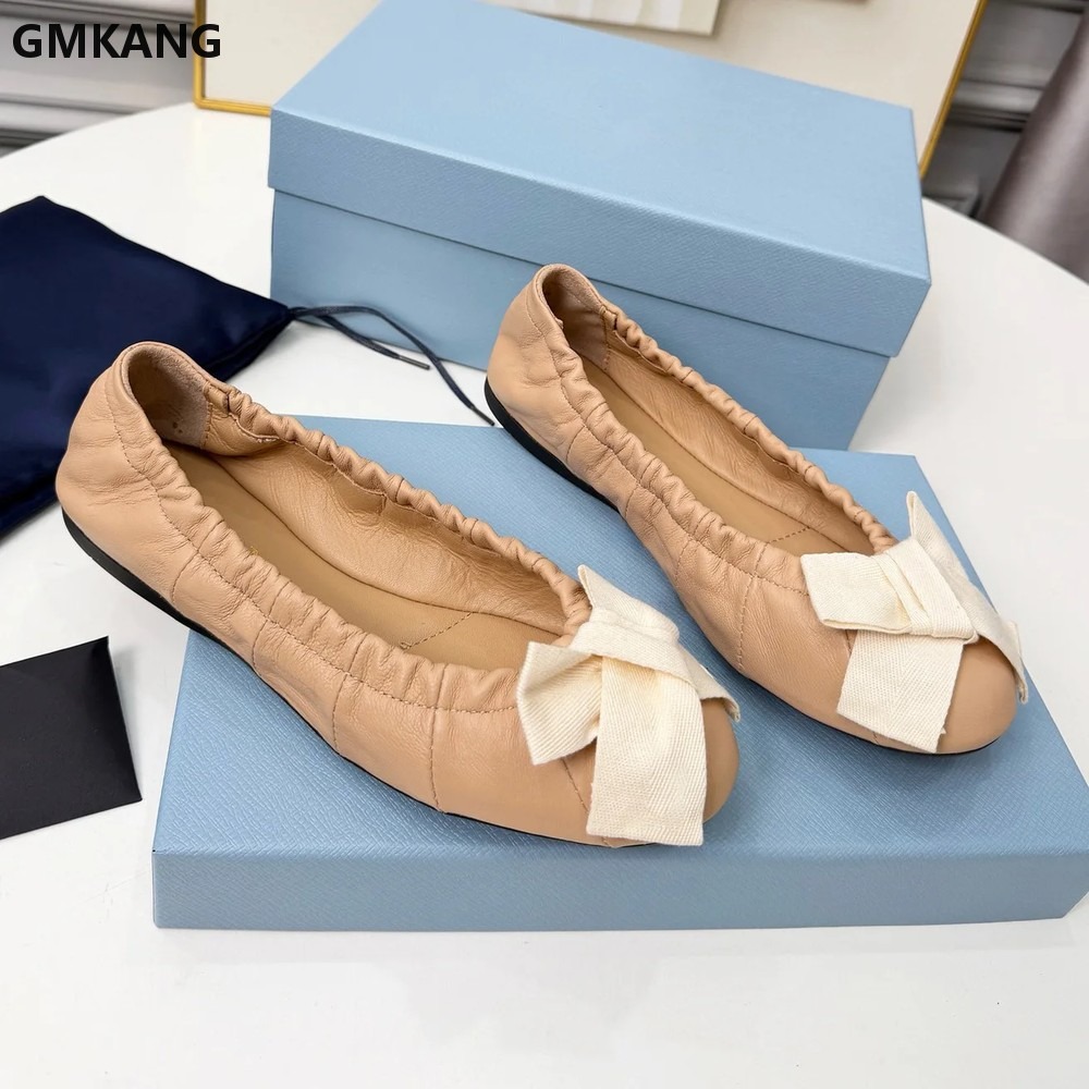 Damskie baleriny z kokardą, pl – Leather Work Flats Women recenzja i cena