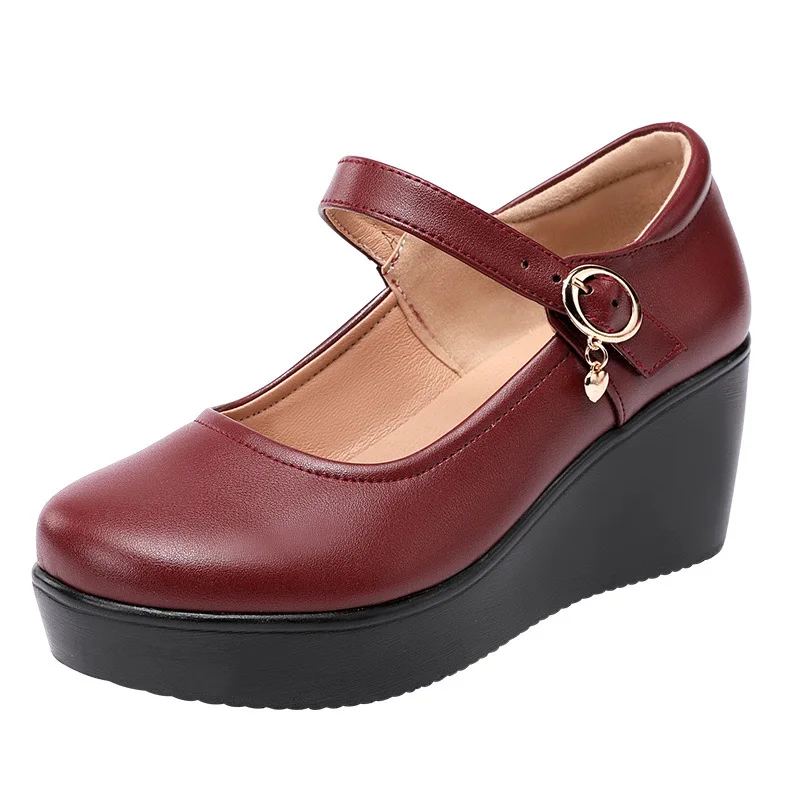 6cm Mały Rozmiar 32-43 Vintage – Leather Work Flats Women recenzja i cena
