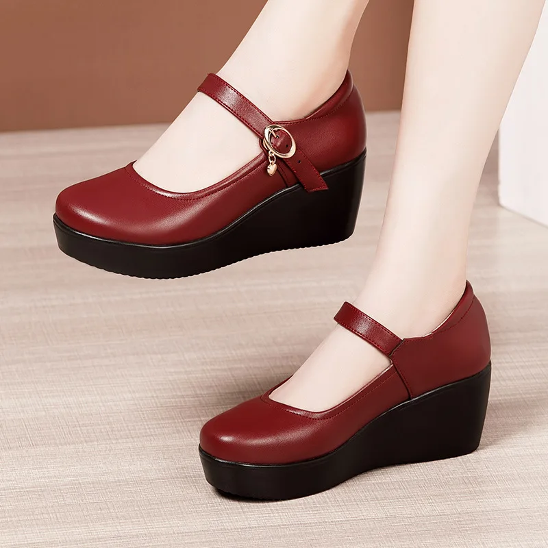 6cm Mały Rozmiar 32-43 Vintage – Leather Work Flats Women recenzja i cena