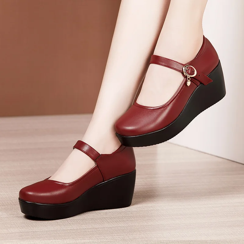6cm Mały Rozmiar 32-43 Vintage – Leather Work Flats Women recenzja i cena
