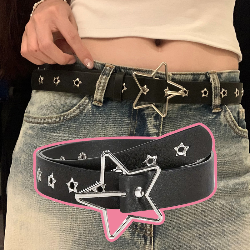 Pasek Y2K Punk Star z Oczkami  – Leatherwork Eyelets recenzja i cena
