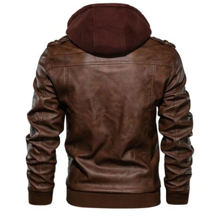 Męskie kurtki z kapturem, kurt – Leather Work Jacket With Hood recenzja i cena
