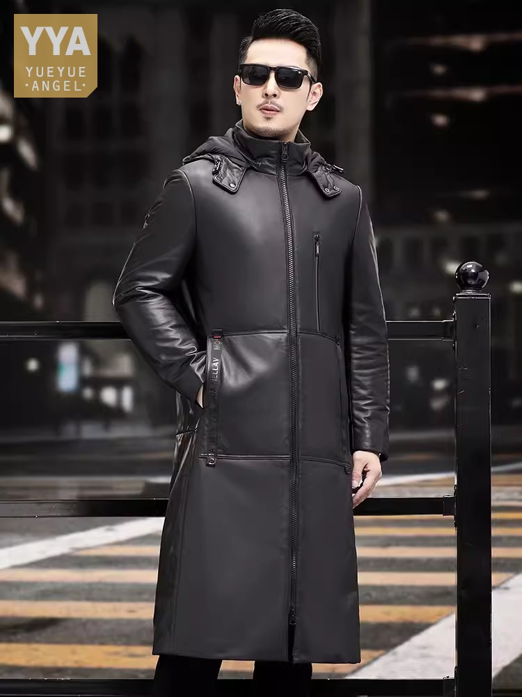 Zimowy Gruby Ciepły Długi Płas – Leather Work Jacket With Hood recenzja i cena
