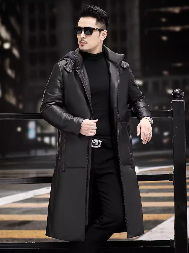Zimowy Gruby Ciepły Długi Płas – Leather Work Jacket With Hood recenzja i cena