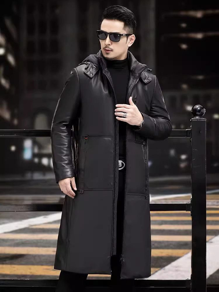 Zimowy Gruby Ciepły Długi Płas – Leather Work Jacket With Hood recenzja i cena