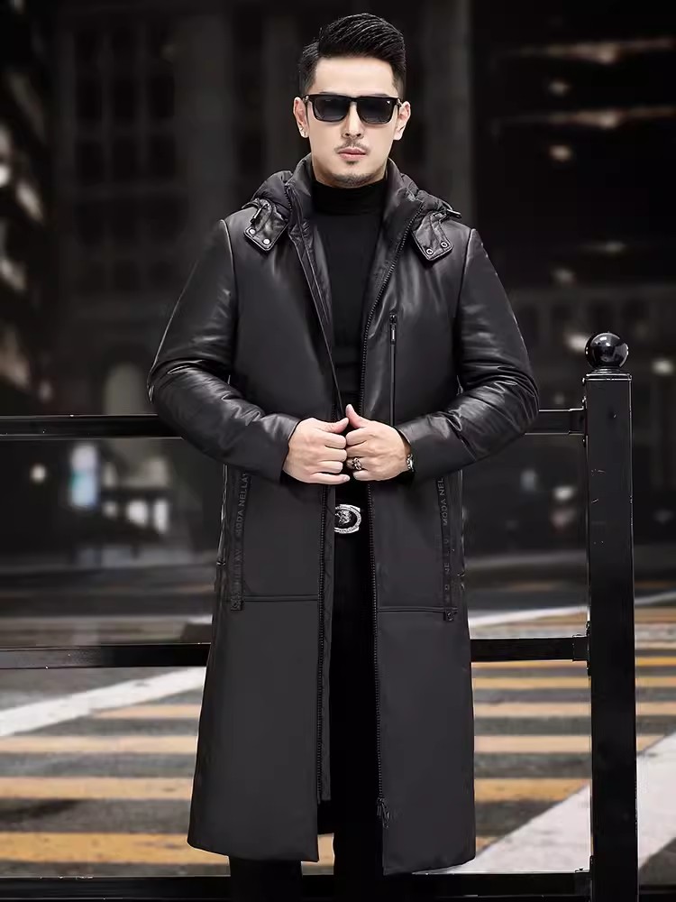 Zimowy Gruby Ciepły Długi Płas – Leather Work Jacket With Hood recenzja i cena