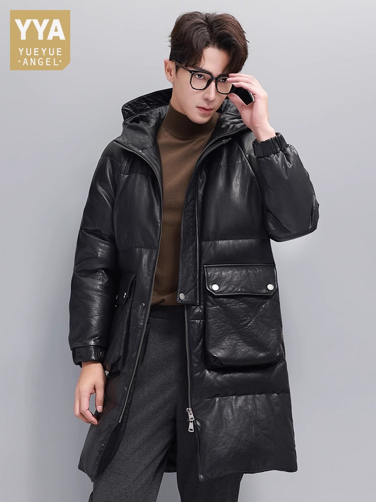 Zimowa męska ciepła kurtka z g – Leather Work Jacket With Hood recenzja i cena
