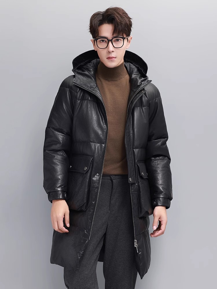 Zimowa męska ciepła kurtka z g – Leather Work Jacket With Hood recenzja i cena