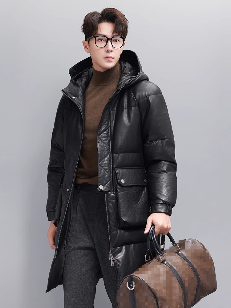 Zimowa męska ciepła kurtka z g – Leather Work Jacket With Hood recenzja i cena