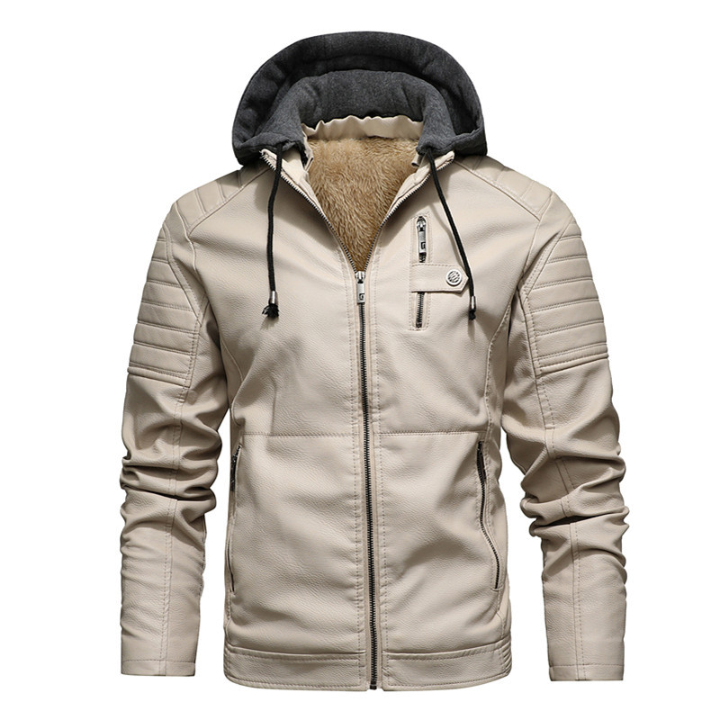 Męska kurtka z kapturem, gruba – Leather Work Jacket With Hood recenzja i cena