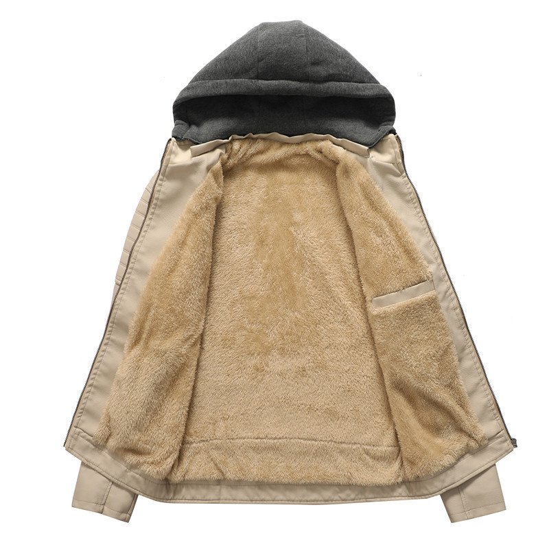 Męska kurtka z kapturem, gruba – Leather Work Jacket With Hood recenzja i cena