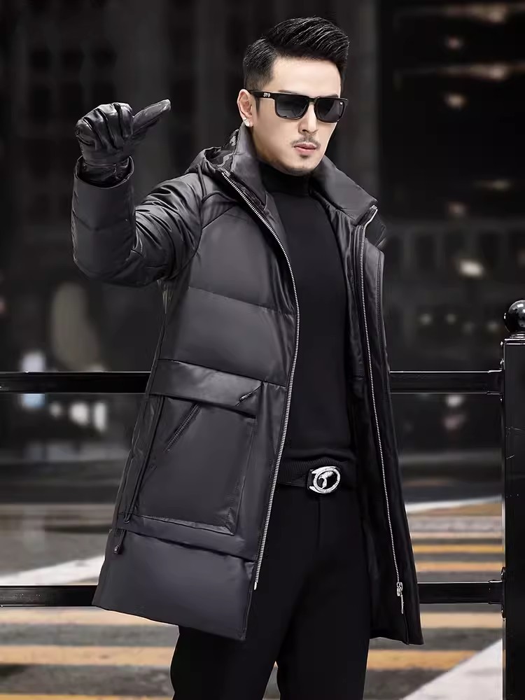 Męski zimowy gruby ciepły płas – Leather Work Jacket With Hood recenzja i cena