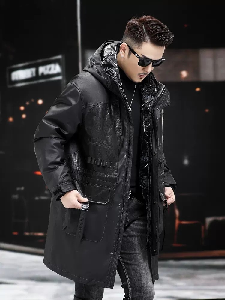 Męski płaszcz zimowy z prawdzi – Leather Work Jacket With Hood recenzja i cena