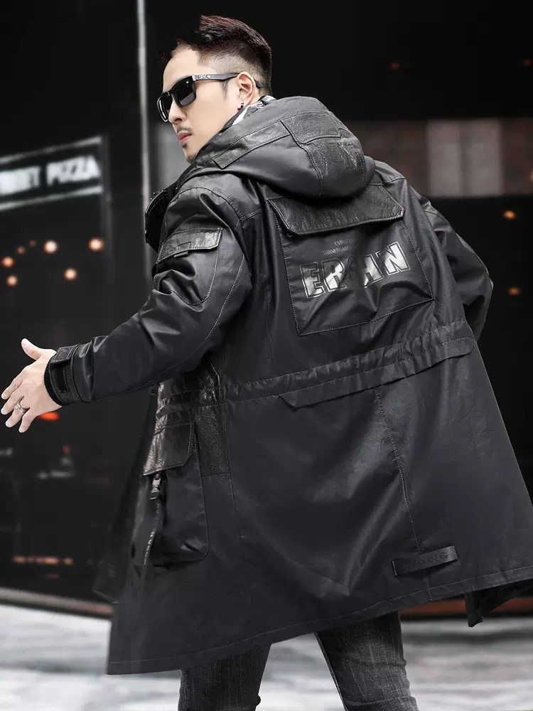 Męski płaszcz zimowy z prawdzi – Leather Work Jacket With Hood recenzja i cena