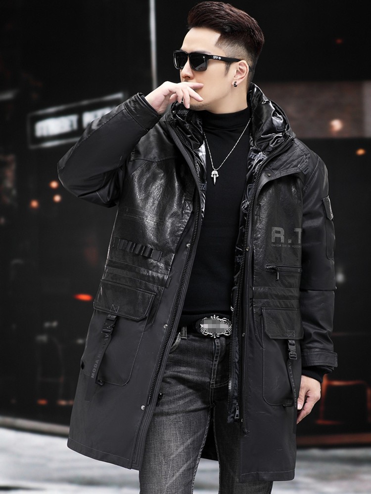 Męski płaszcz zimowy z prawdzi – Leather Work Jacket With Hood recenzja i cena