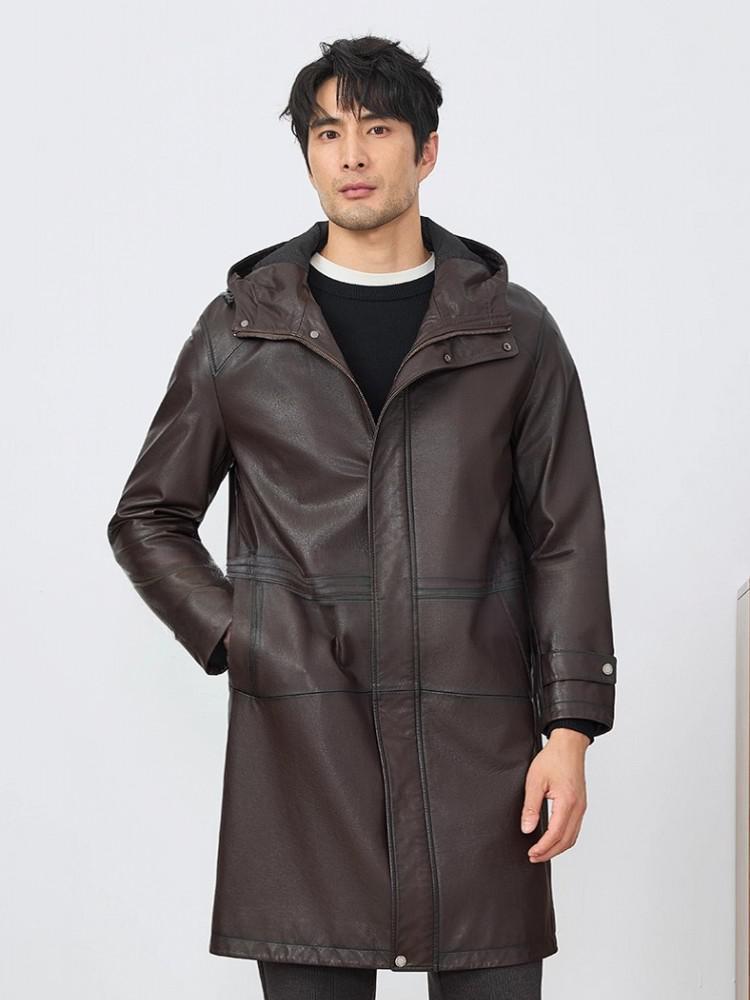 Męska kurtka skórzana z kaptur – Leather Work Jacket With Hood recenzja i cena