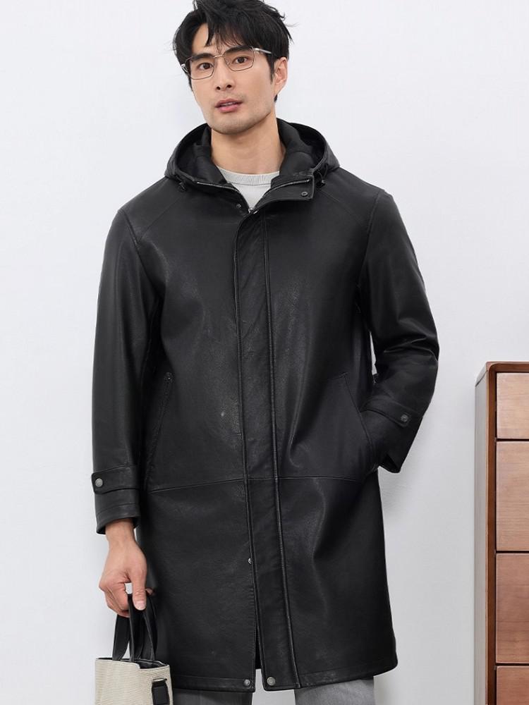 Męska kurtka skórzana z kaptur – Leather Work Jacket With Hood recenzja i cena