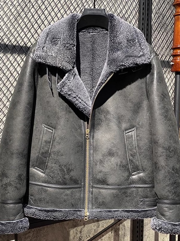 Męska zimowa ciepła kurtka z w – Leather Work Jacket With Hood recenzja i cena