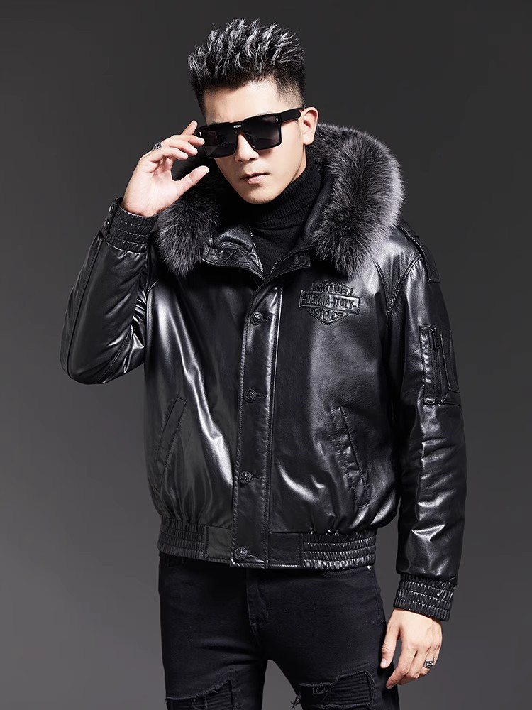 Męska kurtka zimowa z kołnierz – Leather Work Jacket With Hood recenzja i cena