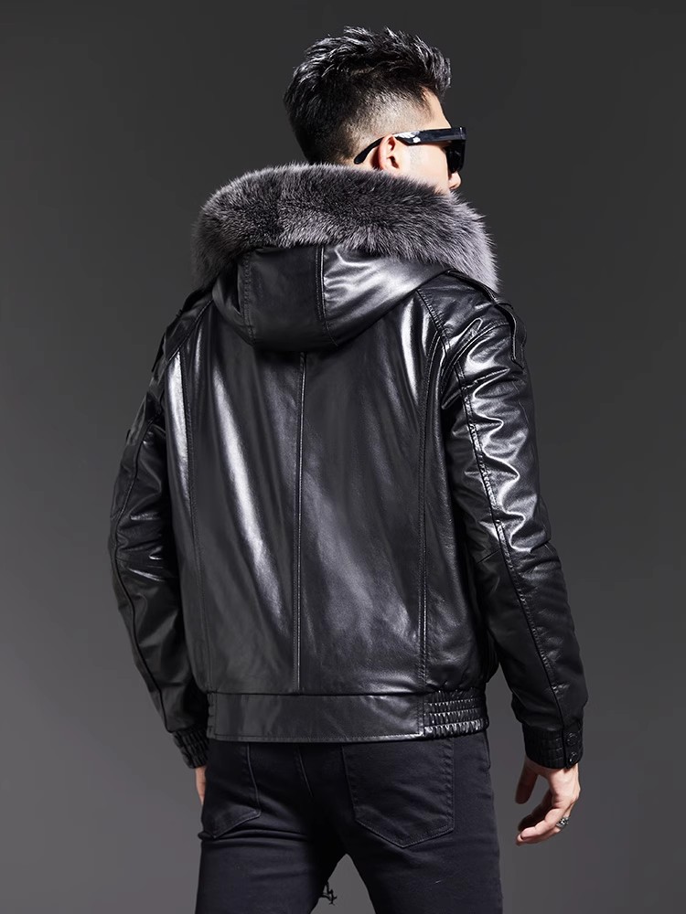 Męska kurtka zimowa z kołnierz – Leather Work Jacket With Hood recenzja i cena